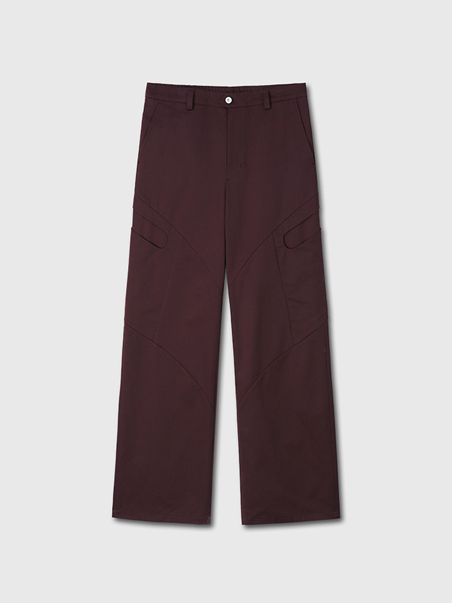 토니웩_ High Density Curved Multi-Pocket Pants [Dark Burgundy]