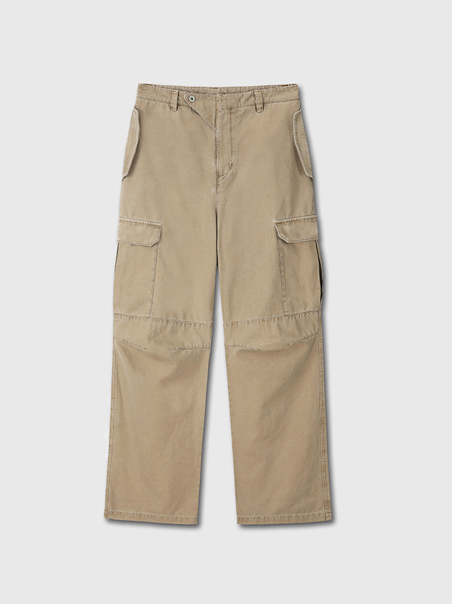 토니웩_ Garment-dyeing Six Pocket Cargo Pants [Faded beige]