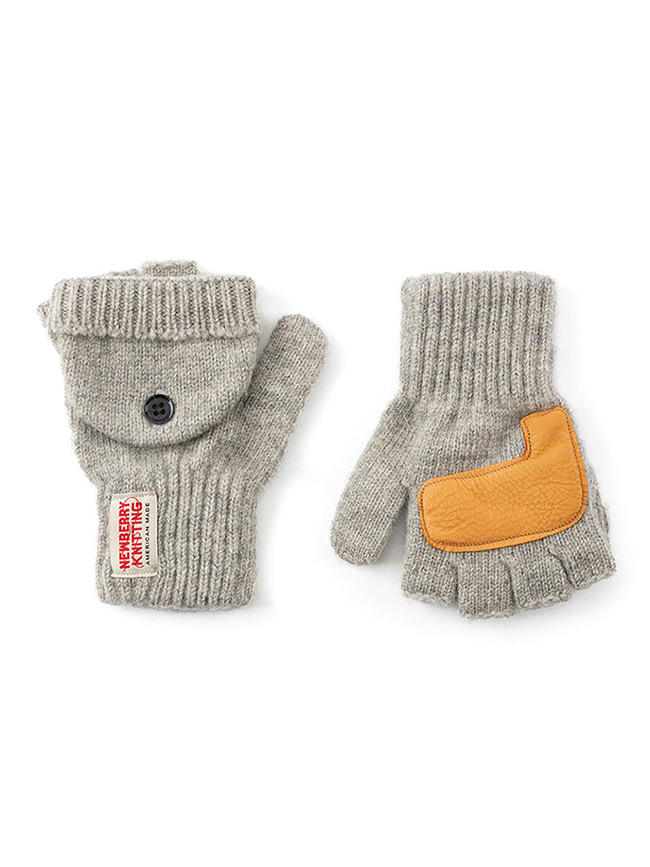 뉴베리니팅_ Deer Leather Glomit Gloves [Gray/Tan]