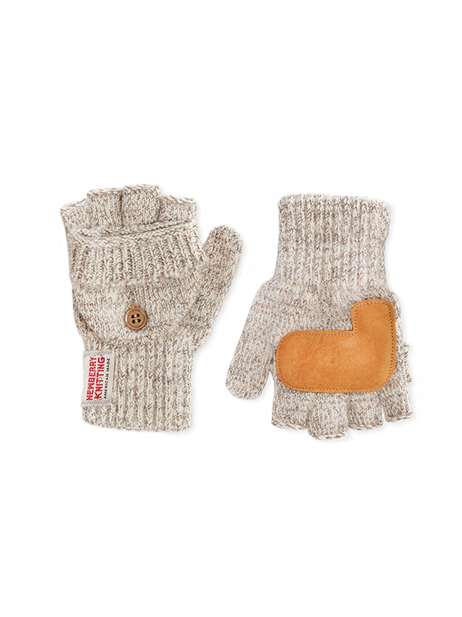 뉴베리니팅_ Deer Leather Glomit Gloves [Oatmeal/Tan]