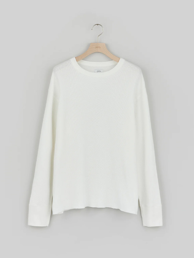 시오타_ Honeycomb Mesh Long Sleeve T-shirt [Off White]