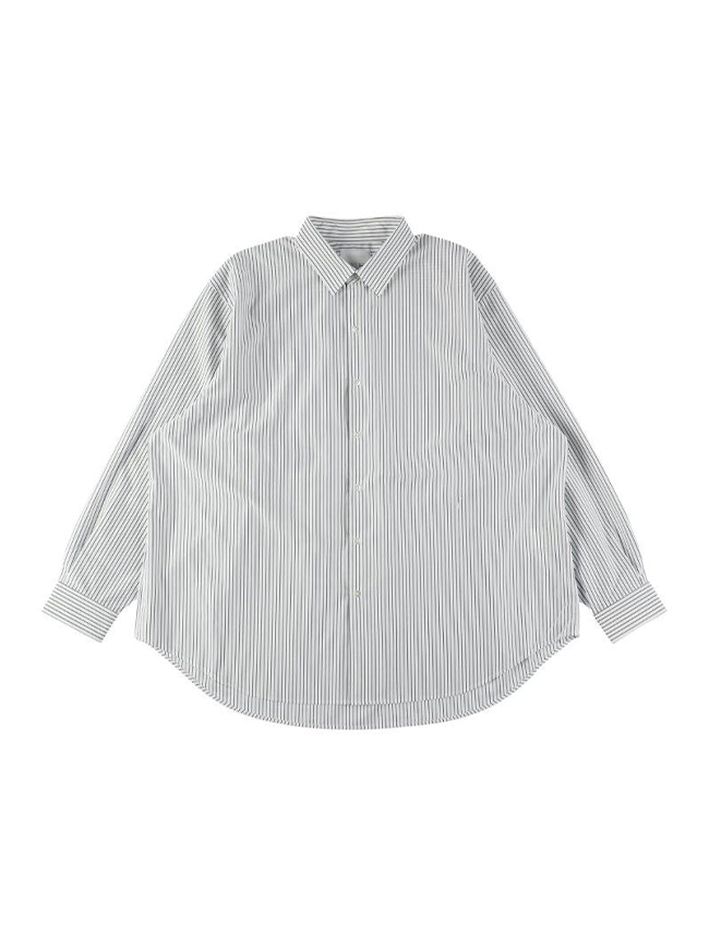 카네마사_ 46G Atmosphere Stripe Shirt [White/Navy]