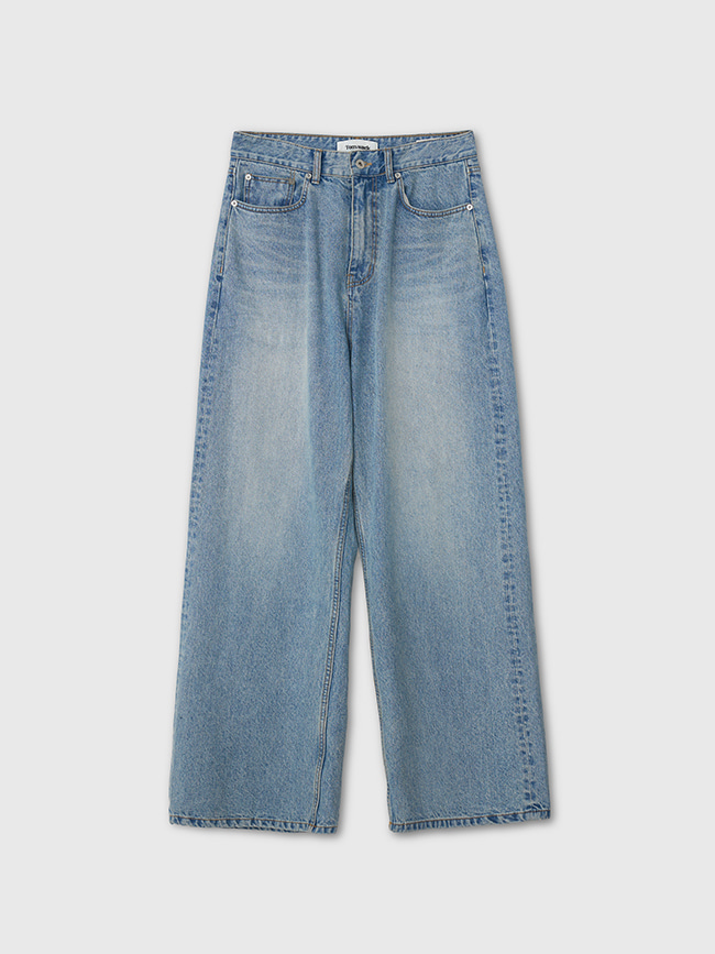 토니웩_ Wide-Leg Denim Jeans [Washed Light Blue]