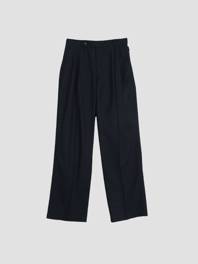 파라_ Two Tuck Side Adjustable Pants [Navy]