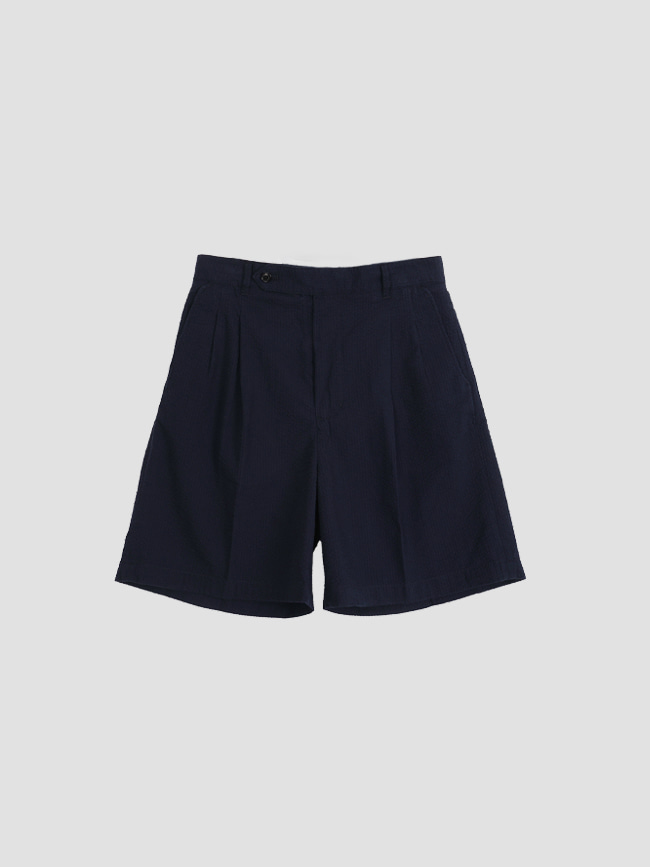 파라_ Two Tuck Side Adjustable Shorts [Navy]