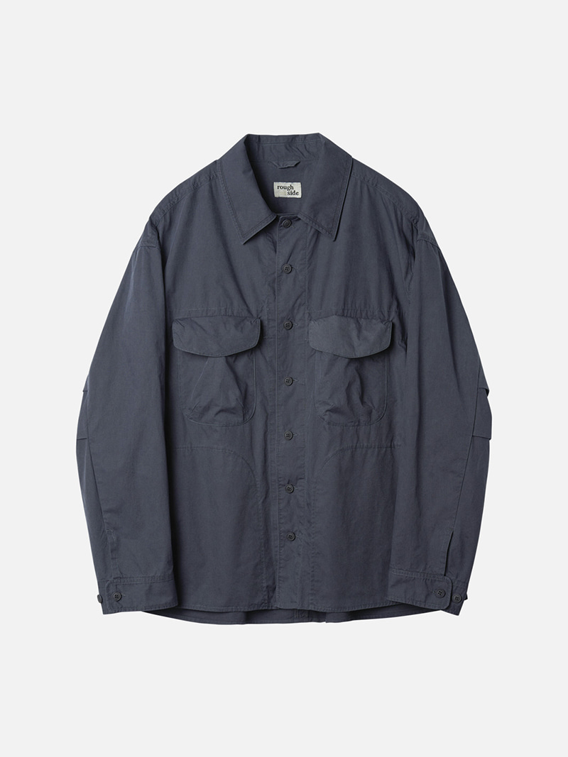 러프사이드_ 24SS Cover Shirt Jacket [Blue Grey]