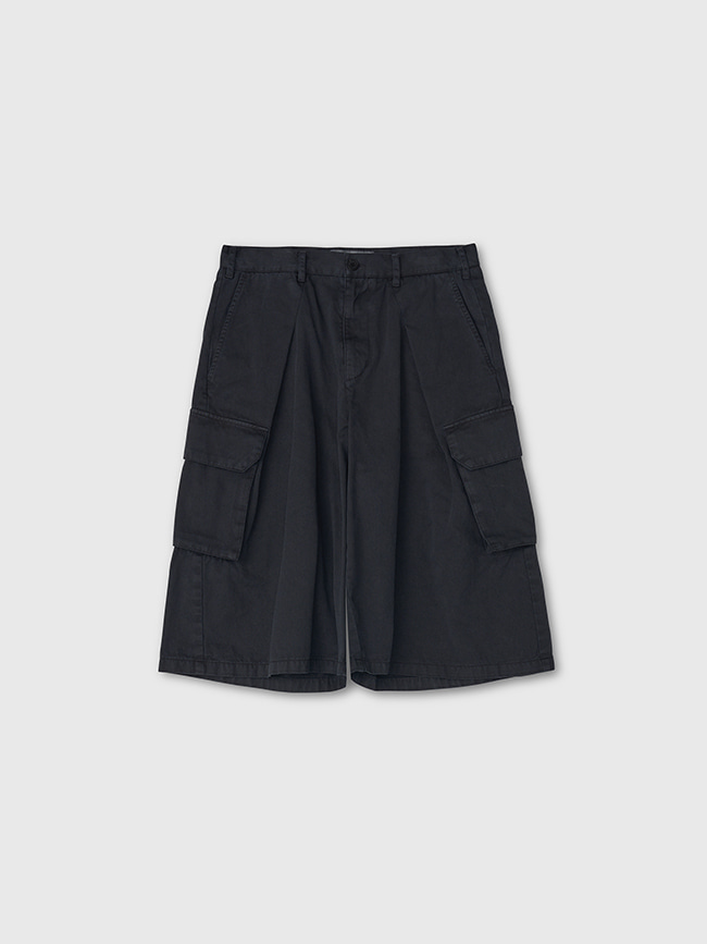토니웩_  Garment-Dyed Cotton Cargo Shorts [Carbon]